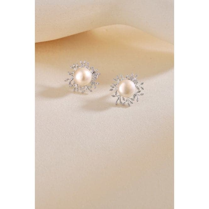 Fresh Water Pearl Sparkling Leaves Earrings ERLE023Ellie Rose LondonERLE023