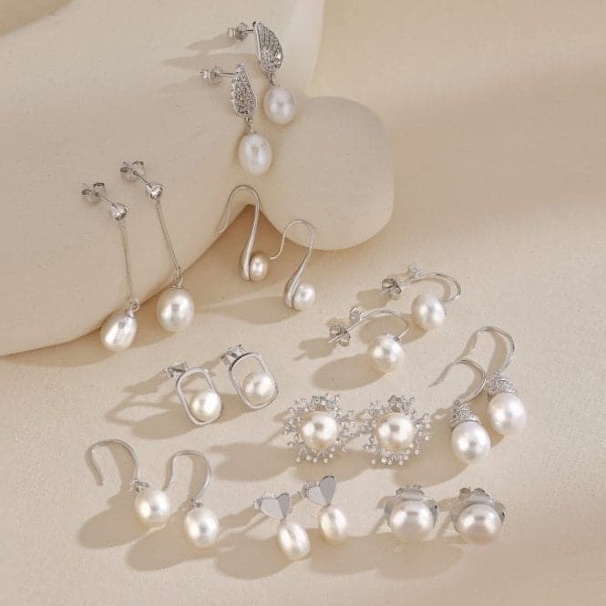 Fresh Water Pearl Sparkling Leaves Earrings ERLE023Ellie Rose LondonERLE023