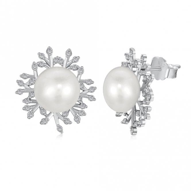 Fresh Water Pearl Sparkling Leaves Earrings ERLE023Ellie Rose LondonERLE023