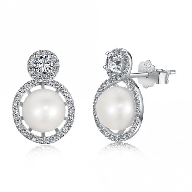 Fresh Water Pearl Sparkling Stud Earrings ERLE021Ellie Rose LondonERLE021