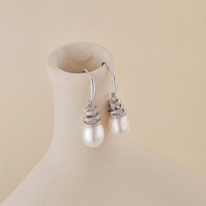 Fresh Water Pearl Twirl Dropper Earrings ERLE026Ellie Rose LondonERLE026