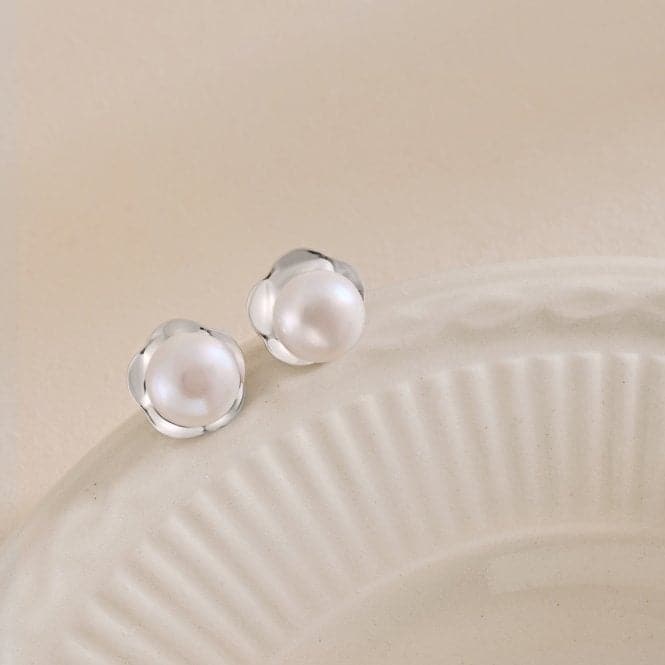 Fresh Water Pearl Wavy Edge Earrings ERLE034Ellie Rose LondonERLE034