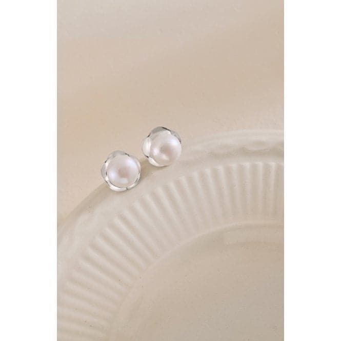 Fresh Water Pearl Wavy Edge Earrings ERLE034Ellie Rose LondonERLE034