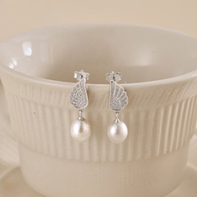 Fresh Water Pearl Wing Dropper Earrings ERLE024Ellie Rose LondonERLE024