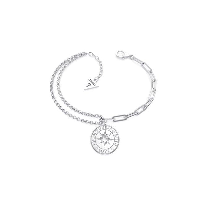 From Guess Love Double Chain 17mm Silver Bracelet UBB70000 - LGuess JewelleryUBB70000 - L