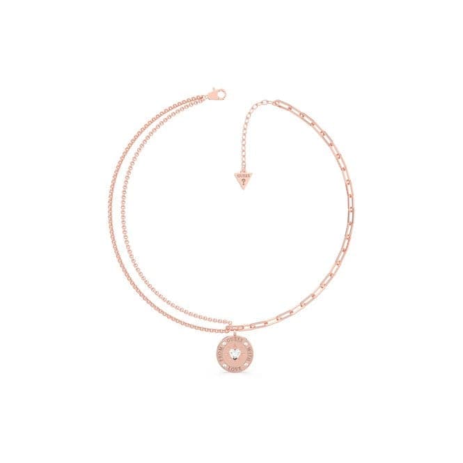 From Guess With Love 15 - 17" Chain 20mm Rose Gold Necklace UBN70002Guess JewelleryUBN70002