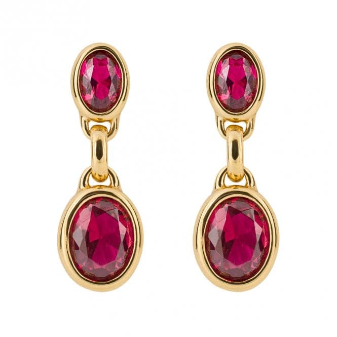 Fuchsia Nano Crystal Double Yellow Gold Drop Earrings E6226PFiorelli SilverE6226P