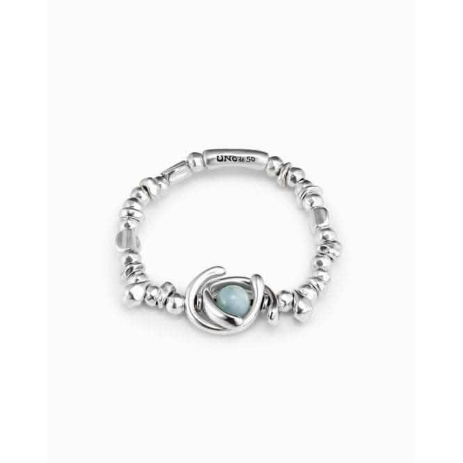 Full Moon Turquoise Metal Natural Stone BraceletUNOde50PUL2216AZUMTL0L