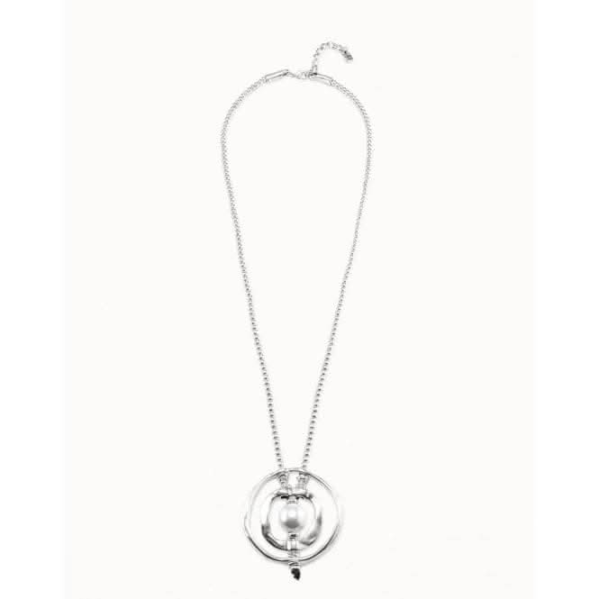 Full Moon White Metal Pearl Shell NecklaceUNOde50COL0745MTLBPL0U