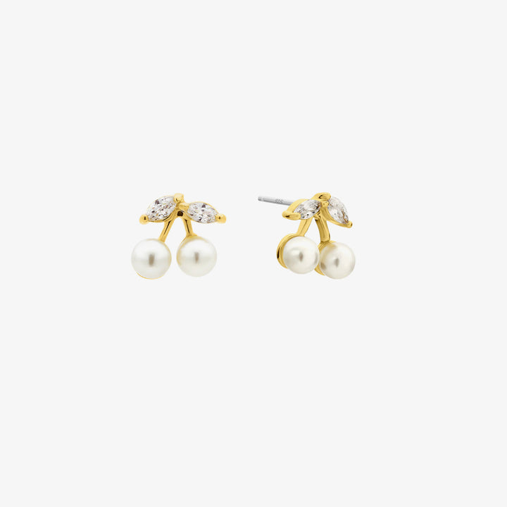 Pearl cherry earrings-0
