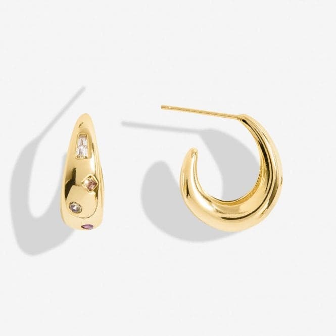 Gem Glow Gem Cluster Gold Plated Hoop Earrings 7186Joma Jewellery7186