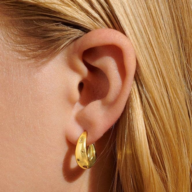 Gem Glow Gem Cluster Gold Plated Hoop Earrings 7186Joma Jewellery7186