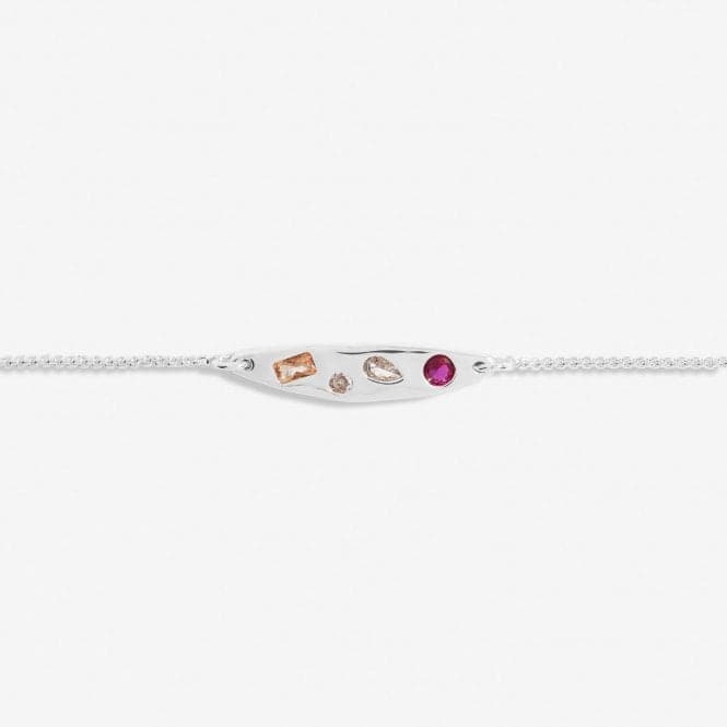 Gem Glow Gem Cluster Silver Plated 24.5cm Adjustable Bracelet 7183Joma Jewellery7183