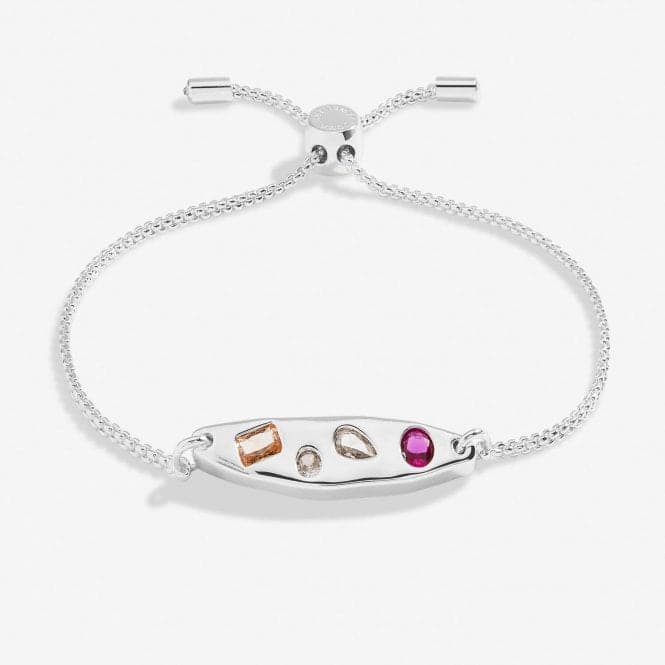 Gem Glow Gem Cluster Silver Plated 24.5cm Adjustable Bracelet 7183Joma Jewellery7183