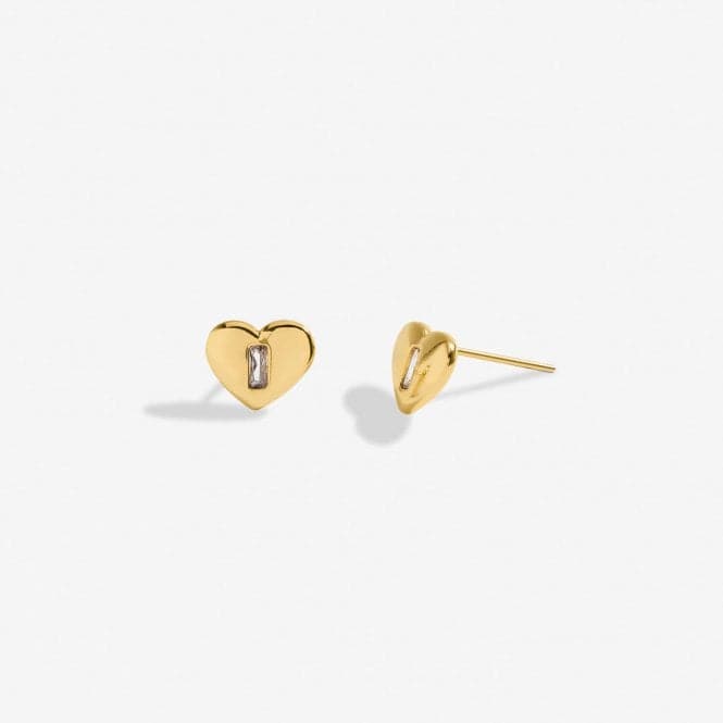 Gem Glow Heart Zirconia Gold Plated Stud Earrings 7177Joma Jewellery7177