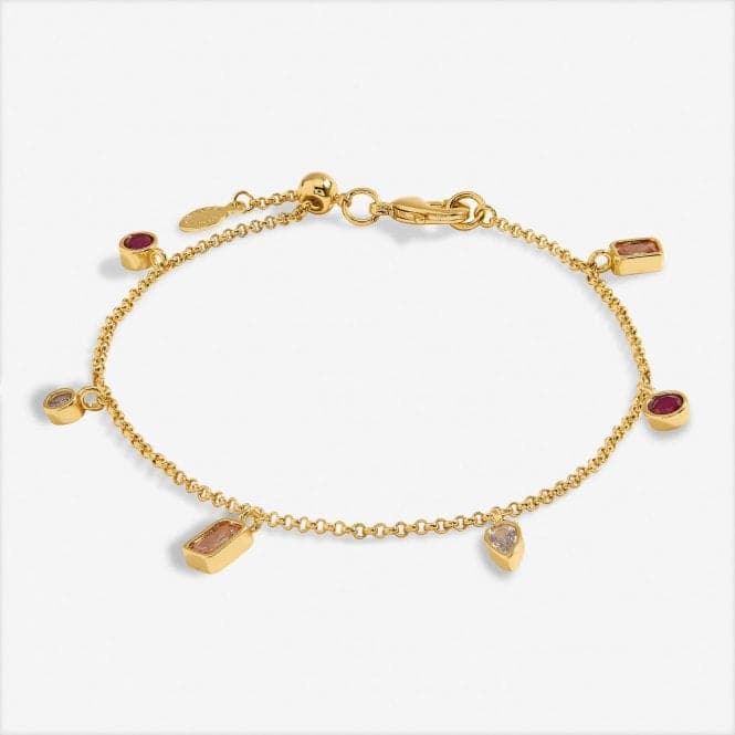 Gem Glow Multi Gem Gold Plated 19cm Adjustable Bracelet 7179Joma Jewellery7179