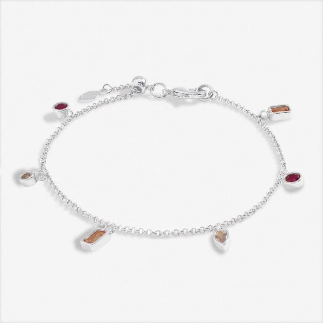 Gem Glow Multi Gem Silver Plated 19cm Adjustable Bracelet 7178Joma Jewellery7178