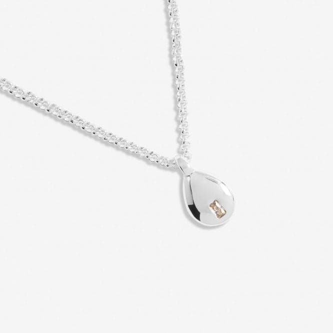 Gem Glow Teardrop Zirconia Silver Plated 46cm Adjustable Necklace 7172Joma Jewellery7172