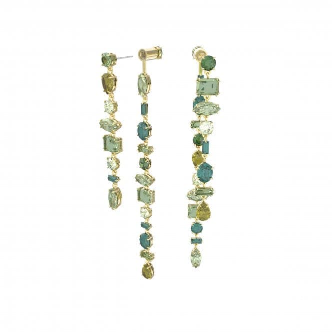 Gema Drop Long Green Gold - tone Plated Earrings 5613734Swarovski5613734