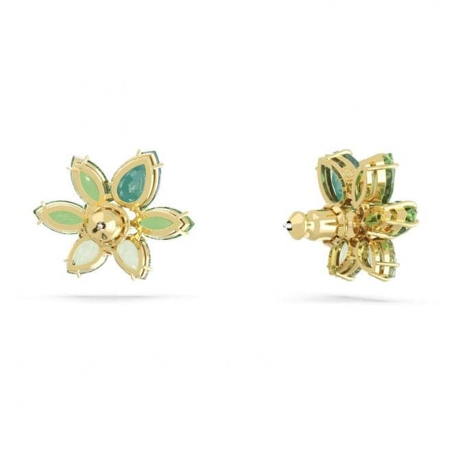 Gema Gold - Tone Plated Green Flower Stud Earrings 5658400Swarovski5658400