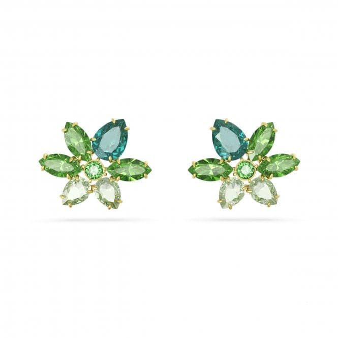 Gema Gold - Tone Plated Green Flower Stud Earrings 5658400Swarovski5658400