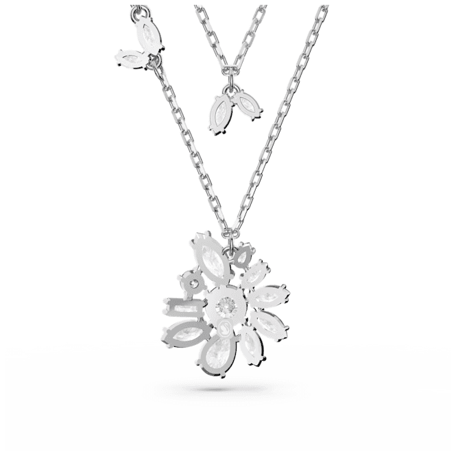 Gema Layered Flower White Rhodium Plated Necklace 5644658Swarovski5644658