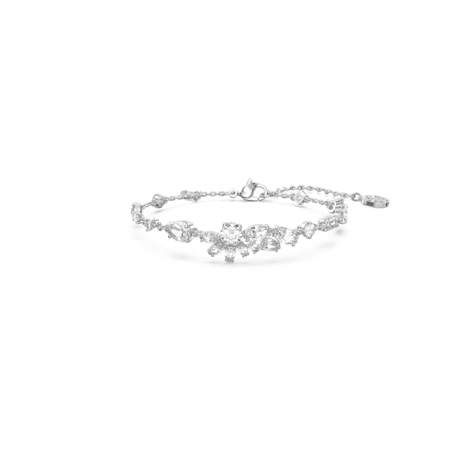 Gema Mixed Cuts Flower White Rhodium Plated Bracelet 5644687Swarovski5644687