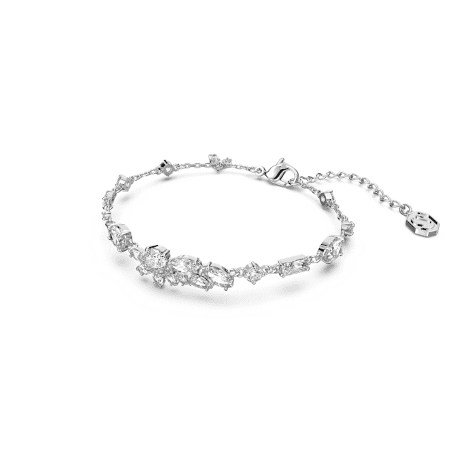 Gema Mixed Cuts Flower White Rhodium Plated Bracelet 5644687Swarovski5644687