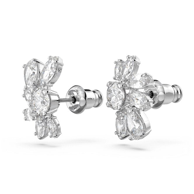 Gema Stud Flower White Rhodium Plated Earrings 5644679Swarovski5644679