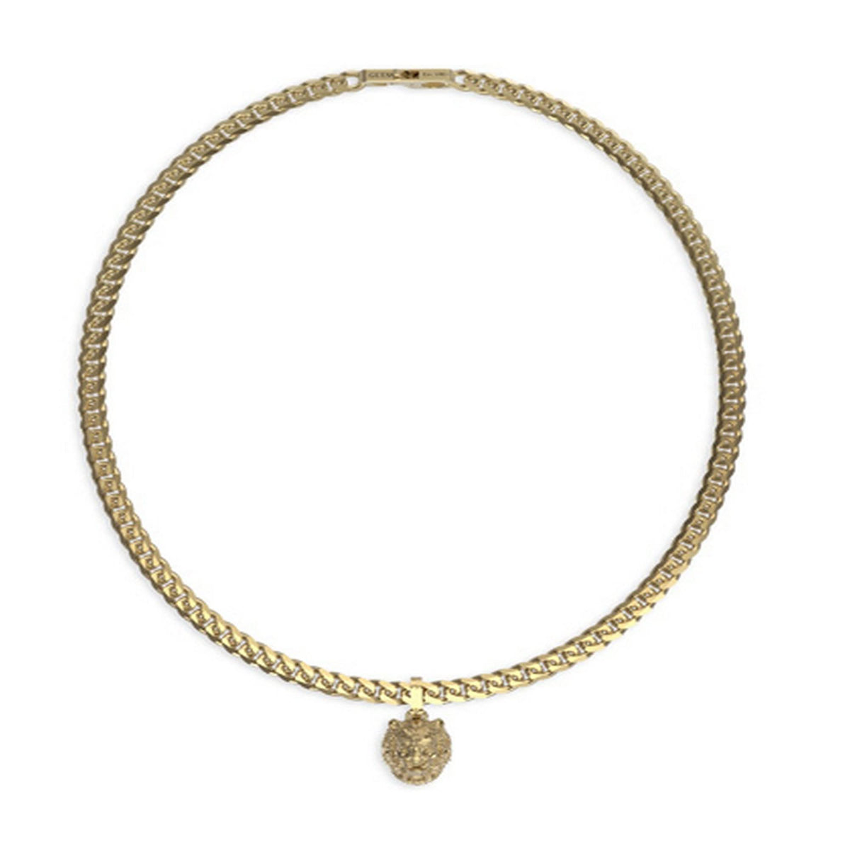 Gents 2Dc Chain &amp; Lion Head Necklace UMN01301YGGuess JewelleryUMN01301YG