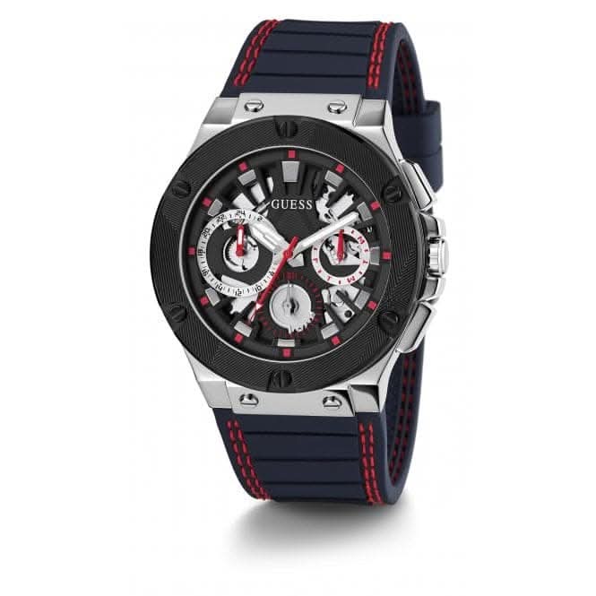 Gents Circuit Silicone Silver Watch GW0487G1Guess WatchesGW0487G1
