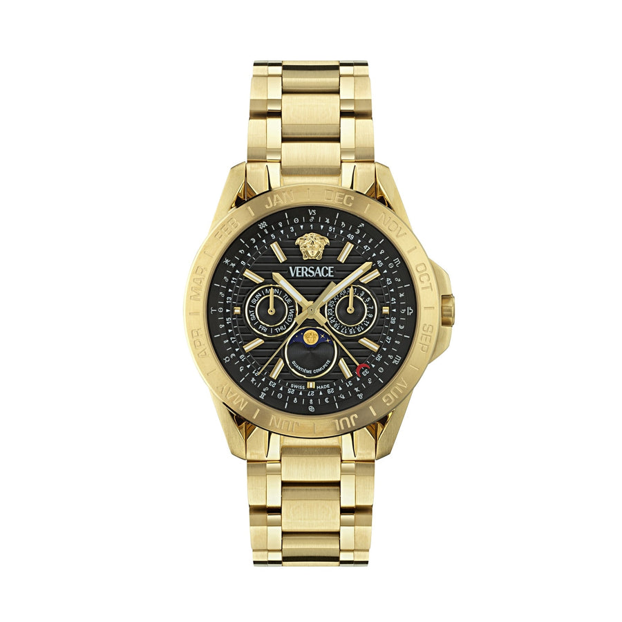 Gents Galaxy Moonph Black Guilloch Watch VE0K00425Versace WatchesVE0K00425