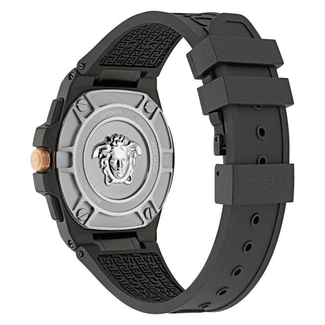 Gents Greca Black Aluminous Watch VE7H00323Versace WatchesVE7H00323