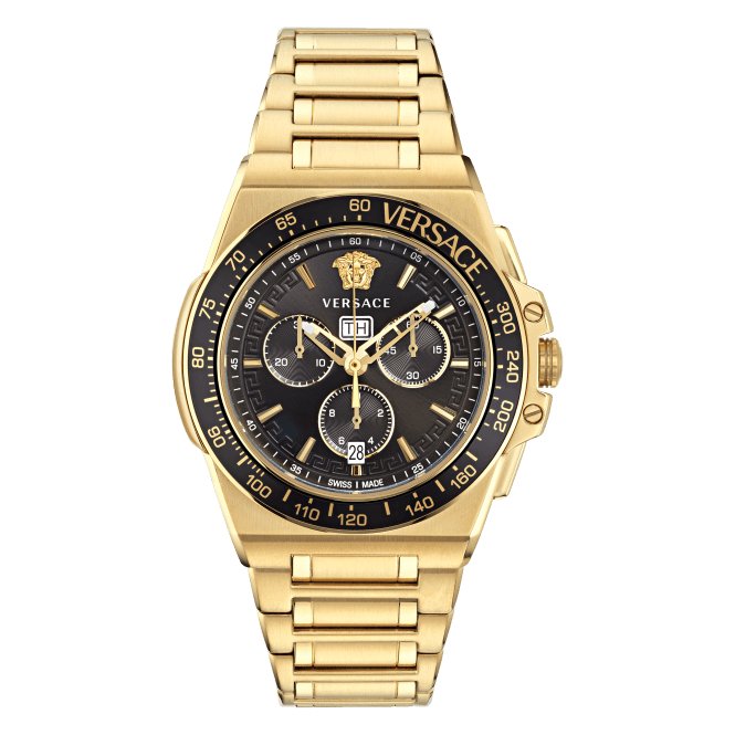 Gents Greca Black Aluminous Watch VE7H00623Versace WatchesVE7H00623