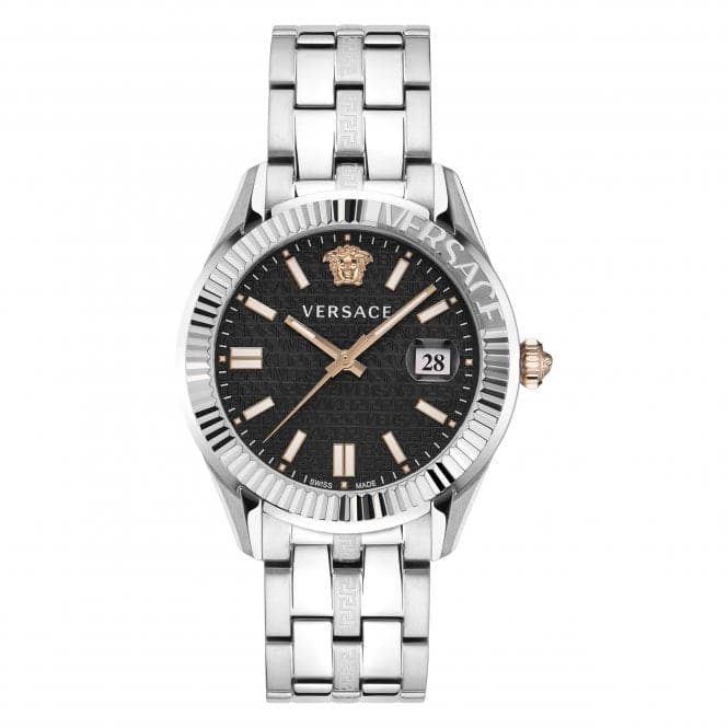 Gents Greca Time Stainless Steel Black Watch VE3K00322Versace WatchesVE3K00322