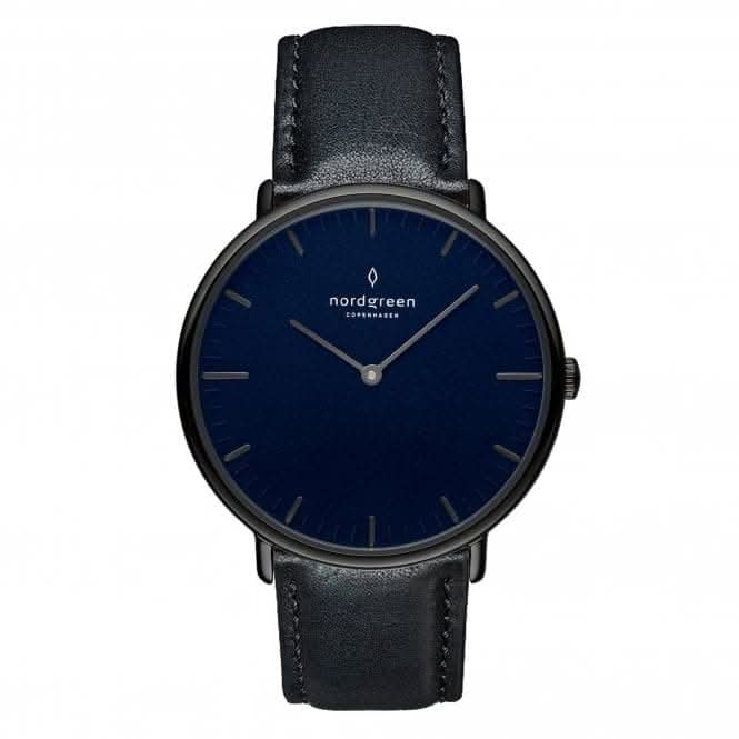 Gents Native Leather Gun metal 40mm Watch NR40GMLEBLNA