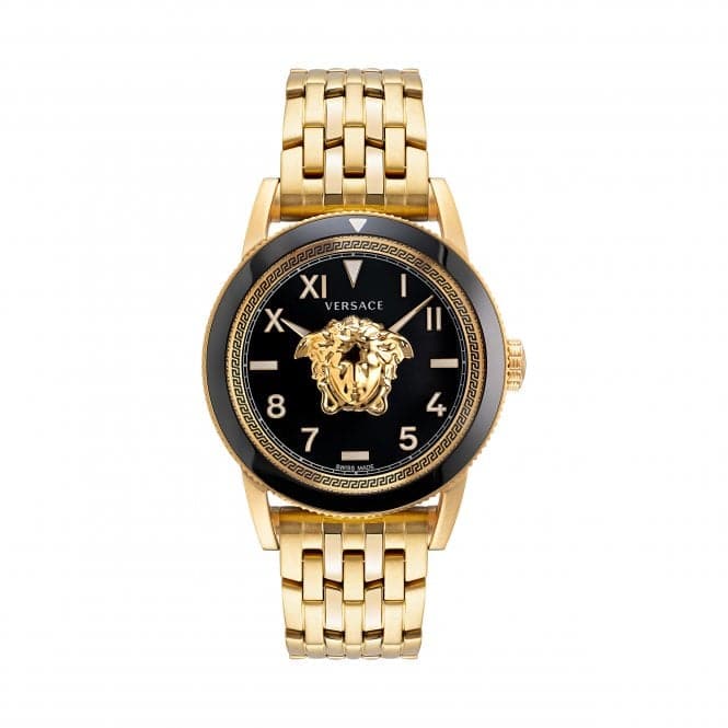 Gents V - Palazzo Gold - Tone Black Watch VE2V00322Versace WatchesVE2V00322
