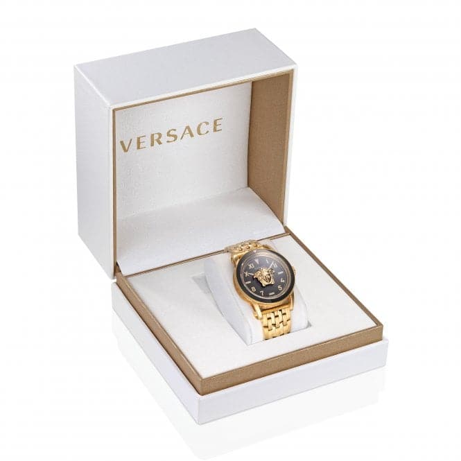 Gents V - Palazzo Gold - Tone Black Watch VE2V00322Versace WatchesVE2V00322