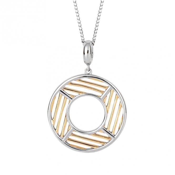 Geo Cage Design Open Circle Yellow Gold Pendant P5197Fiorelli SilverP5197