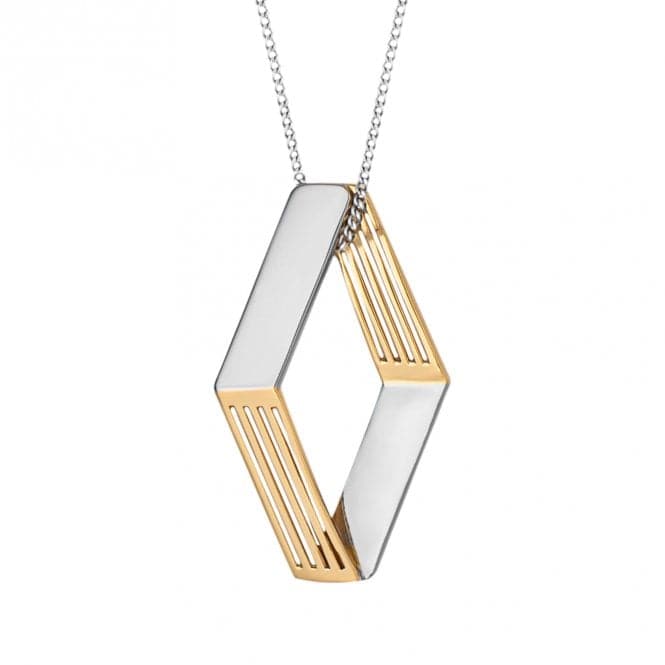 Geo Cage Design Yellow Gold Pendant P5196Fiorelli SilverP5196