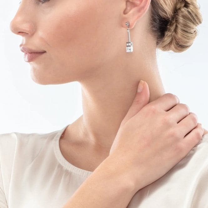 GeoCUBE® Iconic Nature White Chain Earrings 3035/21 - 1400Coeur De Lion3035/21 - 1400