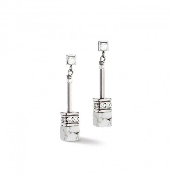 GeoCUBE® Iconic Nature White Chain Earrings 3035/21 - 1400Coeur De Lion3035/21 - 1400
