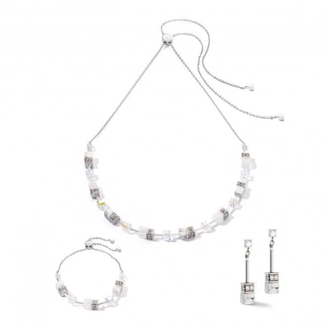 GeoCUBE® Iconic Nature White Chain Earrings 3035/21 - 1400Coeur De Lion3035/21 - 1400