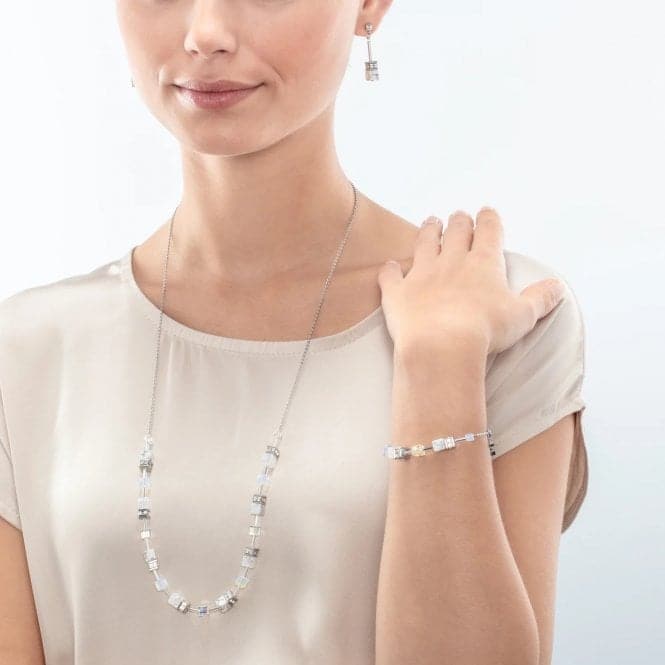 GeoCUBE® Iconic Nature White Chain Necklace 3035/10 - 1400Coeur De Lion3035/10 - 1400