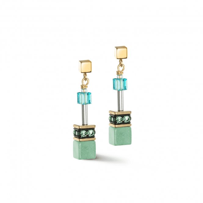 GeoCUBE® Iconic Precious Green - Turquoise Earrings 4905/21 - 0506Coeur De Lion4905/21 - 0506