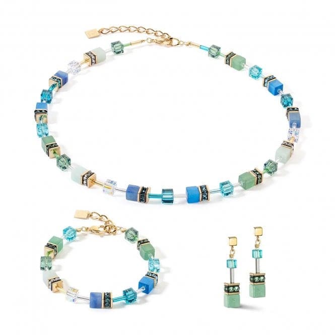 GeoCUBE® Iconic Precious Green - Turquoise Necklace 4905/10 - 0506Coeur De Lion4905/10 - 0506