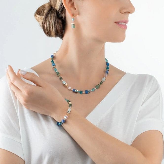 GeoCUBE® Iconic Precious Green - Turquoise Necklace 4905/10 - 0506Coeur De Lion4905/10 - 0506