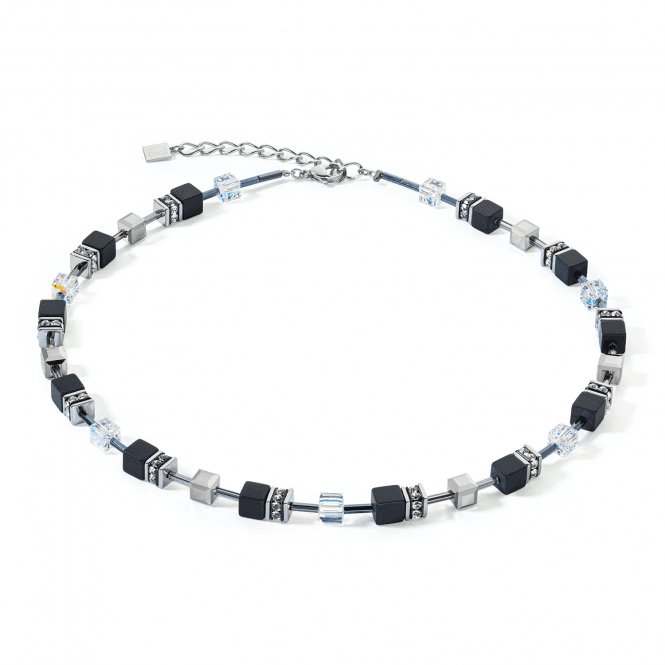 GeoCUBE® Iconic Precious Onyx Black - Crystal Necklace 4018/10 - 1318Coeur De Lion4018/10 - 1318