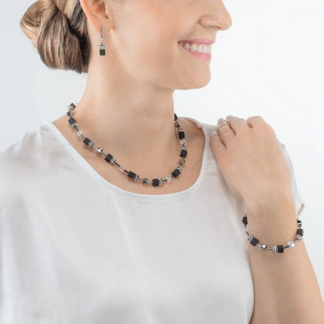 GeoCUBE® Iconic Precious Onyx Black - Crystal Necklace 4018/10 - 1318Coeur De Lion4018/10 - 1318