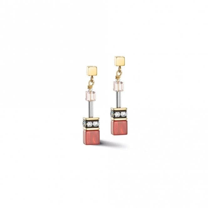 GeoCUBE® Iconic Precious Red - Beige Earrings 4905/21 - 0310Coeur De Lion4905/21 - 0310